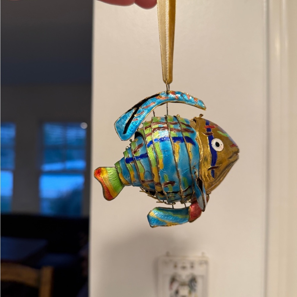 Colorful Articulated Cloisonné Fish Ornament